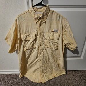 Magellan Sportswear Mens Yellow Short Sleeve Fishing Shirt XL